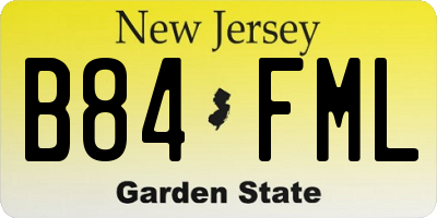 NJ license plate B84FML