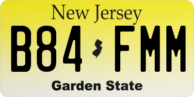 NJ license plate B84FMM
