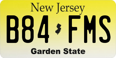 NJ license plate B84FMS
