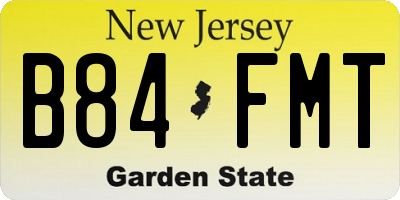 NJ license plate B84FMT