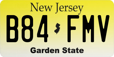 NJ license plate B84FMV
