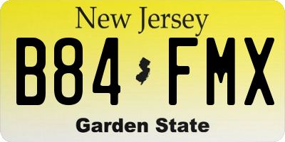 NJ license plate B84FMX