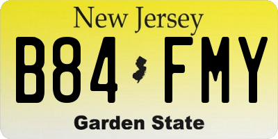NJ license plate B84FMY