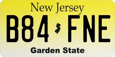 NJ license plate B84FNE