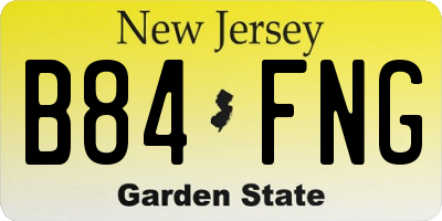 NJ license plate B84FNG