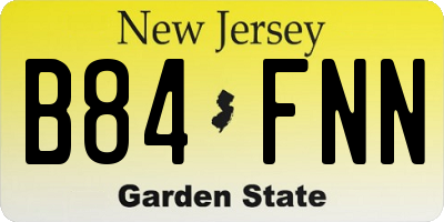 NJ license plate B84FNN