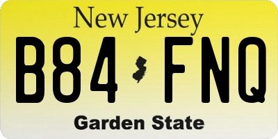 NJ license plate B84FNQ