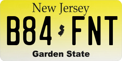 NJ license plate B84FNT