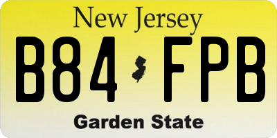 NJ license plate B84FPB