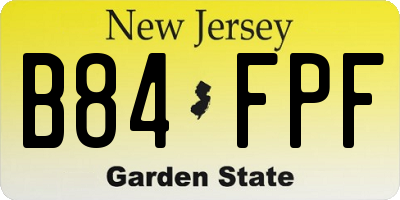 NJ license plate B84FPF