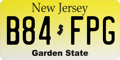 NJ license plate B84FPG
