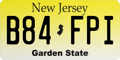 NJ license plate B84FPI