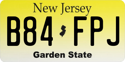 NJ license plate B84FPJ