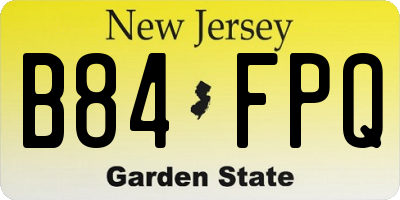 NJ license plate B84FPQ