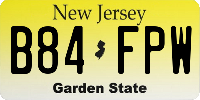 NJ license plate B84FPW