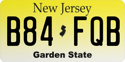 NJ license plate B84FQB