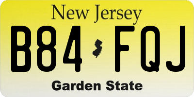NJ license plate B84FQJ