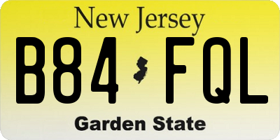 NJ license plate B84FQL