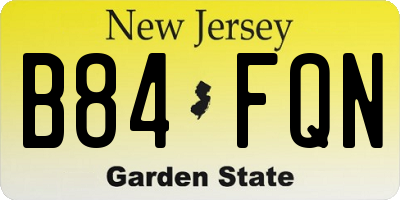 NJ license plate B84FQN