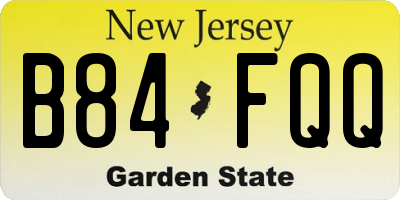 NJ license plate B84FQQ
