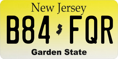 NJ license plate B84FQR