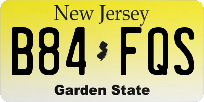 NJ license plate B84FQS