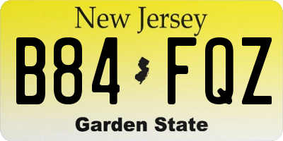 NJ license plate B84FQZ