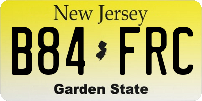 NJ license plate B84FRC