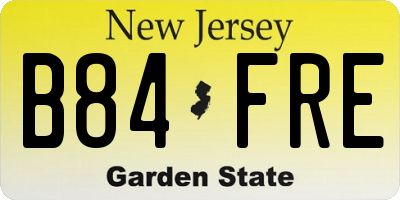 NJ license plate B84FRE