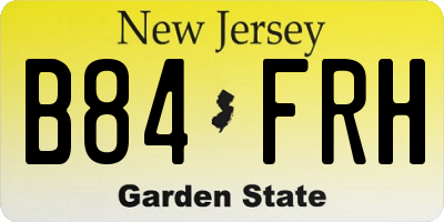 NJ license plate B84FRH