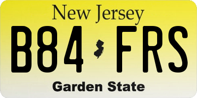 NJ license plate B84FRS