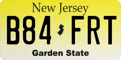 NJ license plate B84FRT