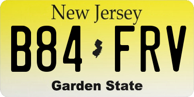 NJ license plate B84FRV