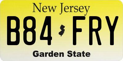 NJ license plate B84FRY