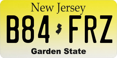 NJ license plate B84FRZ