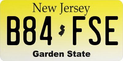 NJ license plate B84FSE