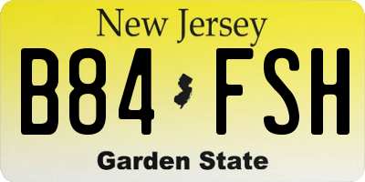 NJ license plate B84FSH