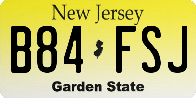 NJ license plate B84FSJ