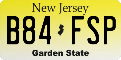NJ license plate B84FSP