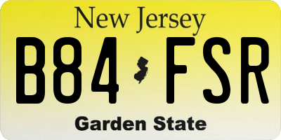 NJ license plate B84FSR