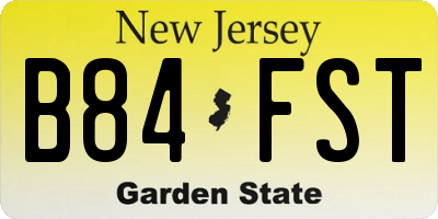 NJ license plate B84FST