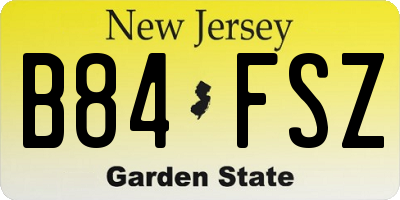NJ license plate B84FSZ