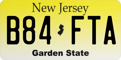 NJ license plate B84FTA