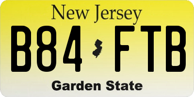 NJ license plate B84FTB