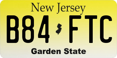 NJ license plate B84FTC