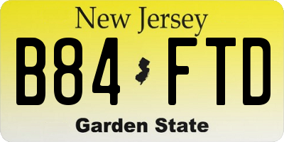 NJ license plate B84FTD