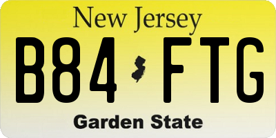 NJ license plate B84FTG
