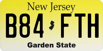 NJ license plate B84FTH