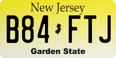 NJ license plate B84FTJ
