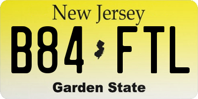 NJ license plate B84FTL